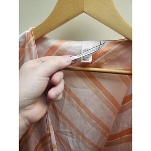 Victoria's Secret Pink Orange Stripe Kimono Robe Lace Trim M L